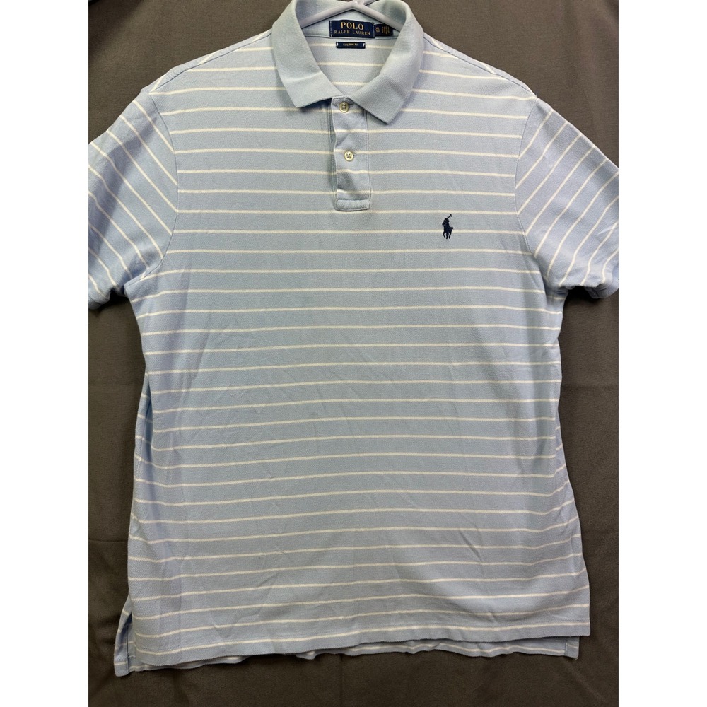 Polo Ralph Lauren Men's Custom Fit Striped Polo Shirt Blue White XL
